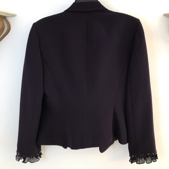 Tahari Luxe Purple Embellished Blazer, Size 10, Women's - Picture 2 of 11